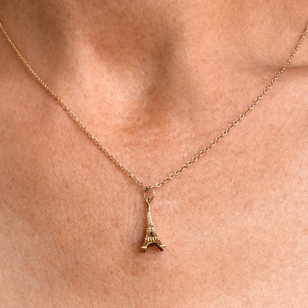 Vintage Gold Eiffel Tower Charm Pendant, sold by Doyle & Doyle antique and vintage jewelry boutique