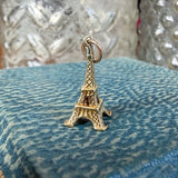 Vintage Gold Eiffel Tower Charm Pendant, sold by Doyle & Doyle antique and vintage jewelry boutique