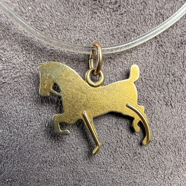 Vintage Gold Horse Pendant/ Charm, sold by Doyle & Doyle antique and vintage jewelry boutique