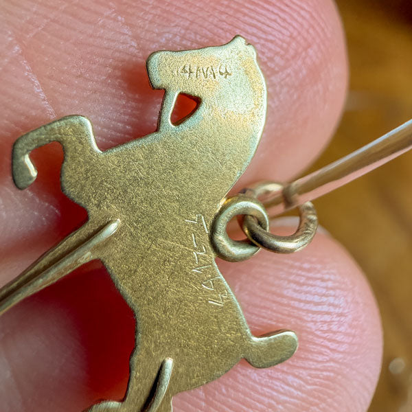 Vintage Gold Horse Pendant/ Charm, sold by Doyle & Doyle antique and vintage jewelry boutique
