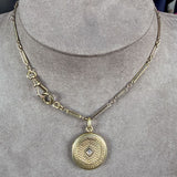 Antique Diamond Locket and Gold Watch Chain, sold by Doyle & Doyle antique and vintage jewelry boutique
