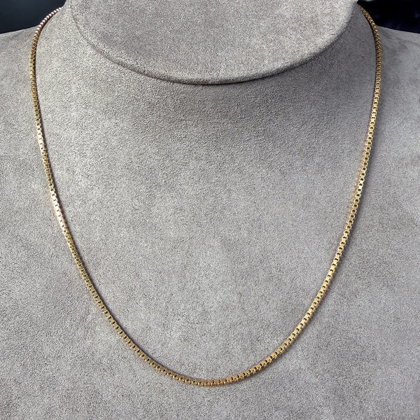 Vintage Box Link Chain Necklace sold by Doyle and Doyle an antique and vintage jewelry boutique