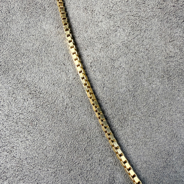 Vintage Box Link Chain Necklace sold by Doyle and Doyle an antique and vintage jewelry boutique
