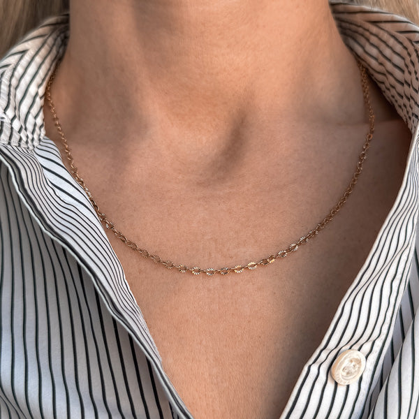 Vintage Fancy Link Chain Necklace sold by Doyle and Doyle an antique and vintage jewelry boutique