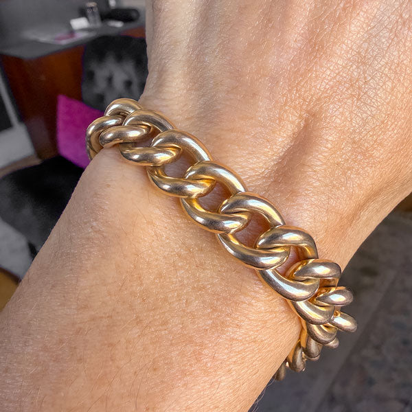 Antique Curb Link Chain Bracelet sold by Doyle and Doyle an antique and vintage jewelry boutique