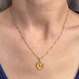 Vintage Virgin Mary Heart Shaped Pendant sold by Doyle and Doyle an antique and vintage jewelry boutique