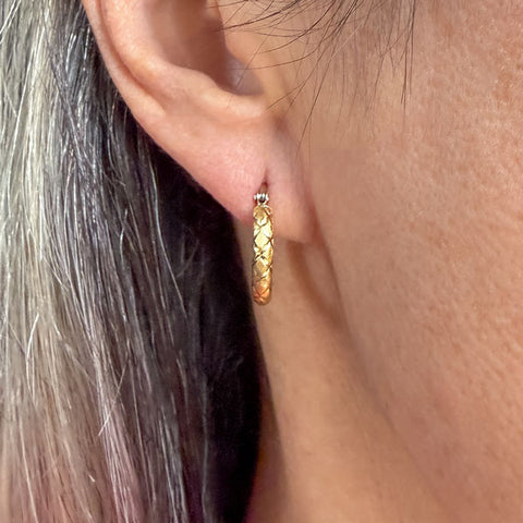 Vintage Textured Hoop Earrings sold by Doyle and Doyle an antique and vintage jewelry boutique