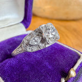 Art Deco Diamond Engagement Ring, RBC 0.90ct. sold by Doyle and Doyle an antique and vintage jewelry boutique