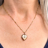 Victorian Diamond Gold Heart Locket, sold by Doyle & Doyle antique and vintage jewelry boutique