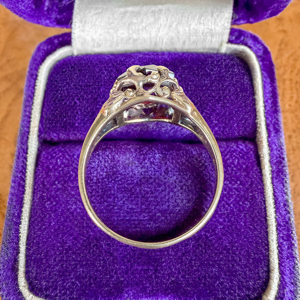 Vintage Gold Filigree Garnet Ring, sold by Doyle & Doyle antique and vintage jewelry boutique