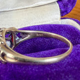 Vintage Gold Filigree Garnet Ring, sold by Doyle & Doyle antique and vintage jewelry boutique