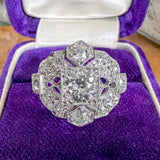 Art Deco Diamond Ring, Old Euro 0.61ct. sold by Doyle and Doyle an antique and vintage jewelry boutique