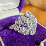 Art Deco Diamond Ring, Old Euro 0.61ct. sold by Doyle and Doyle an antique and vintage jewelry boutique