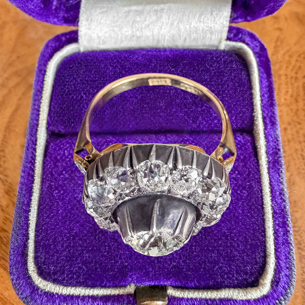 Georgian Diamond Cluster Ring. Old Euro 0.82ct sold by Doyle and Doyle an antique and vintage jewelry boutique