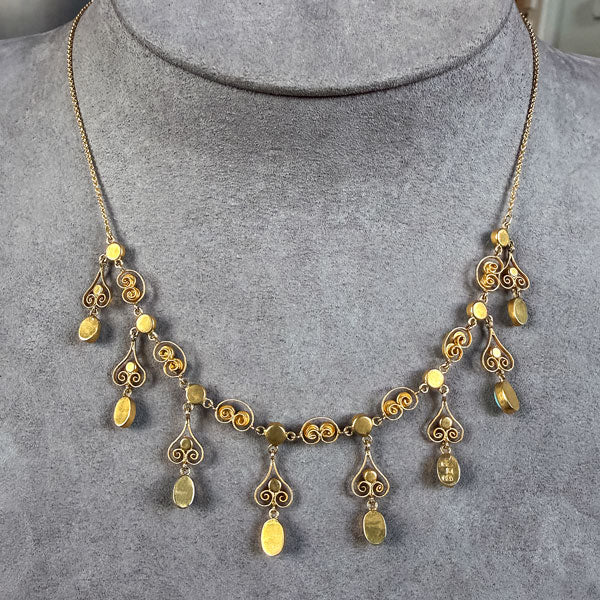 Victorian Turquoise Fringe Necklace sold by Doyle and Doyle an antique and vintage jewelry boutique