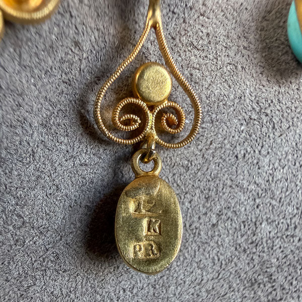 Victorian Turquoise Fringe Necklace sold by Doyle and Doyle an antique and vintage jewelry boutique