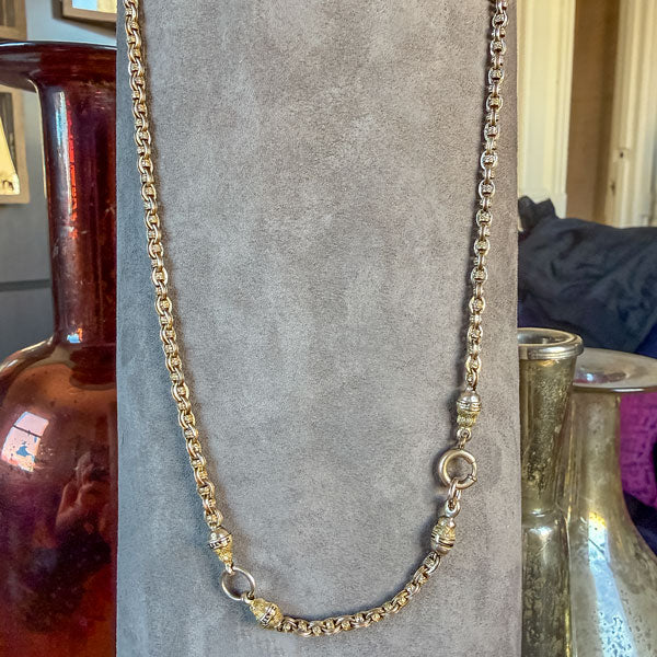 Antique Fancy Link Chain Necklace sold by Doyle and Doyle an antique and vintage jewelry boutique