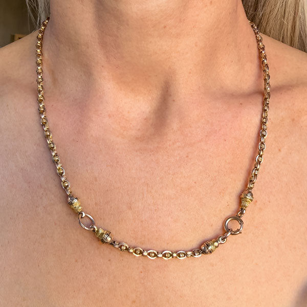Antique Fancy Link Chain Necklace sold by Doyle and Doyle an antique and vintage jewelry boutique