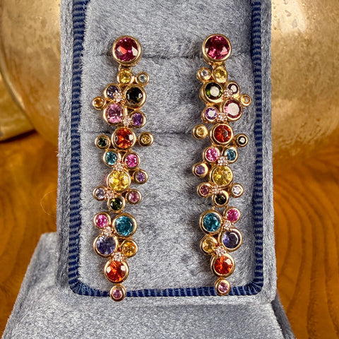 Vintage Martha Seeley Colored Stone Earrings sold by Doyle and Doyle an antique and vintage jewelry boutique