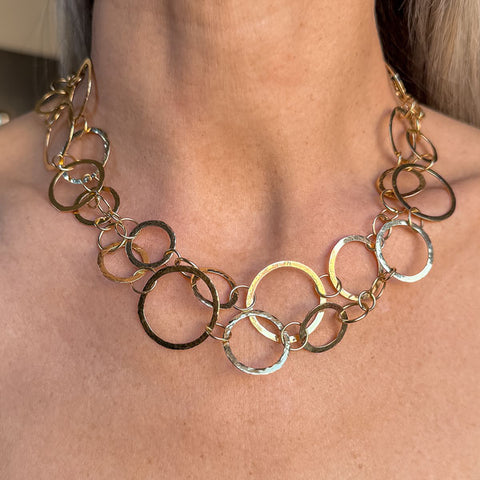 Vintage Circle Link Chain Necklace sold by Doyle and Doyle an antique and vintage jewelry boutique