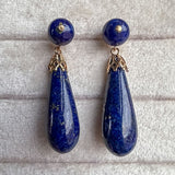 Vintage Lapis Drop Earrings sold by Doyle and Doyle an antique and vintage jewelry boutique