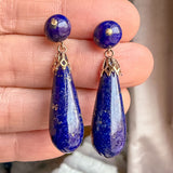 Vintage Lapis Drop Earrings sold by Doyle and Doyle an antique and vintage jewelry boutique