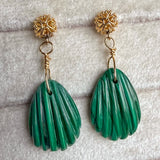 Vintage Malachite Gold Drop Earrings, from Doyle & Doyle antique and vintage jewelry boutique