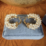 Vintage Pearl Hoop Earrings, from Doyle & Doyle antique and vintage jewelry boutique