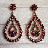 Vintage Bohemian Garnet Drop Earrings sold by Doyle and Doyle an antique and vintage jewelry boutique