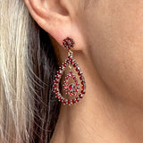 Vintage Bohemian Garnet Drop Earrings sold by Doyle and Doyle an antique and vintage jewelry boutique