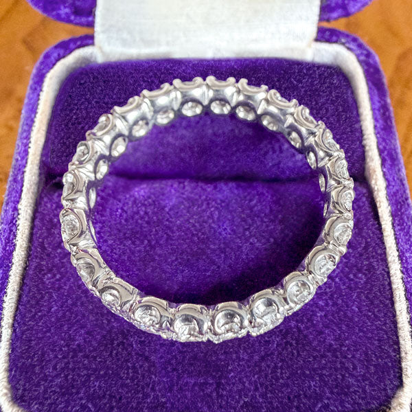 Vintage Diamond Eternity Band: 2.75ctw. Size 9 1/4 sold by Doyle and Doyle an antique and vintage jewelry boutique