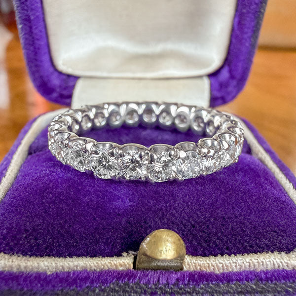 Vintage Diamond Eternity Band: 2.75ctw. Size 9 1/4 sold by Doyle and Doyle an antique and vintage jewelry boutique