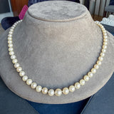 Vintage Pearl Graduated Single Strand Necklace sold by Doyle and Doyle an antique and vintage jewelry boutique