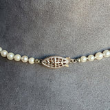 Vintage Pearl Graduated Single Strand Necklace sold by Doyle and Doyle an antique and vintage jewelry boutique