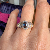 Vintage Sapphire & Diamond Ring sold by Doyle and Doyle an antique and vintage jewelry boutique