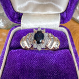 Vintage Sapphire & Diamond Ring sold by Doyle and Doyle an antique and vintage jewelry boutique