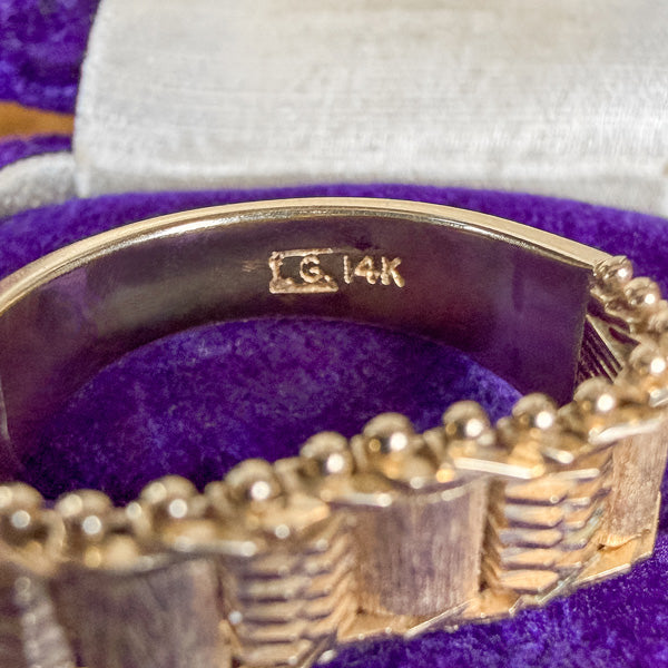 Vintage Flexible Chain Ring sold by Doyle and Doyle an antique and vintage jewelry boutique