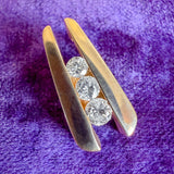 Vintage Gold Three Diamond Pendant, sold by Doyle & Doyle antique and vintage jewelry boutique