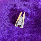 Vintage Gold Three Diamond Pendant, sold by Doyle & Doyle antique and vintage jewelry boutique