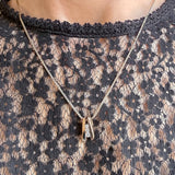 Vintage Gold Three Diamond Pendant, sold by Doyle & Doyle antique and vintage jewelry boutique
