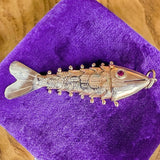 Vintage Gold Articulated Fish Pendant, sold by Doyle & Doyle an antique and vintage jewelry boutique