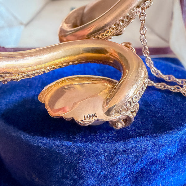 Vintage Gold Pearl & Shell Crossover Bracelet, sold by Doyle & Doyle antique and vintage jewelry boutique