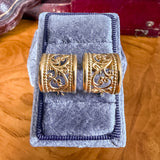 Vintage Filigree Gold Hoop Earrings, sold by Doyle & Doyle an antique and vintage jewelry boutique