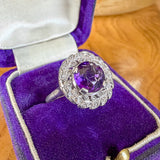Vintage Amethyst & Rose Cut Diamond Ring sold by Doyle and Doyle an antique and vintage jewelry boutique