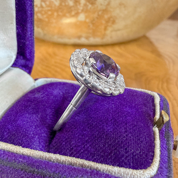 Vintage Amethyst & Rose Cut Diamond Ring sold by Doyle and Doyle an antique and vintage jewelry boutique