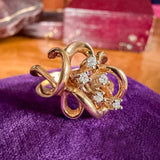 Vintage Diamond Squiggle Ring sold by Doyle and Doyle an antique and vintage jewelry boutique