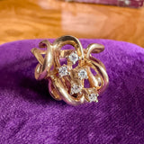 Vintage Diamond Squiggle Ring sold by Doyle and Doyle an antique and vintage jewelry boutique