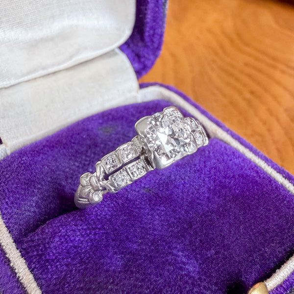 Art Deco Engagement Ring, Old Euro 0.45ct. sold by Doyle and Doyle an antique and vintage jewelry boutique