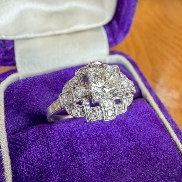 Art Deco Engagement Ring, RBC 0.50. sold by Doyle and Doyle an antique and vintage jewelry boutique