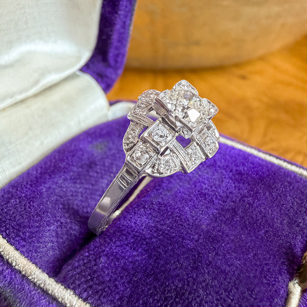 Art Deco Engagement Ring, RBC 0.50. sold by Doyle and Doyle an antique and vintage jewelry boutique